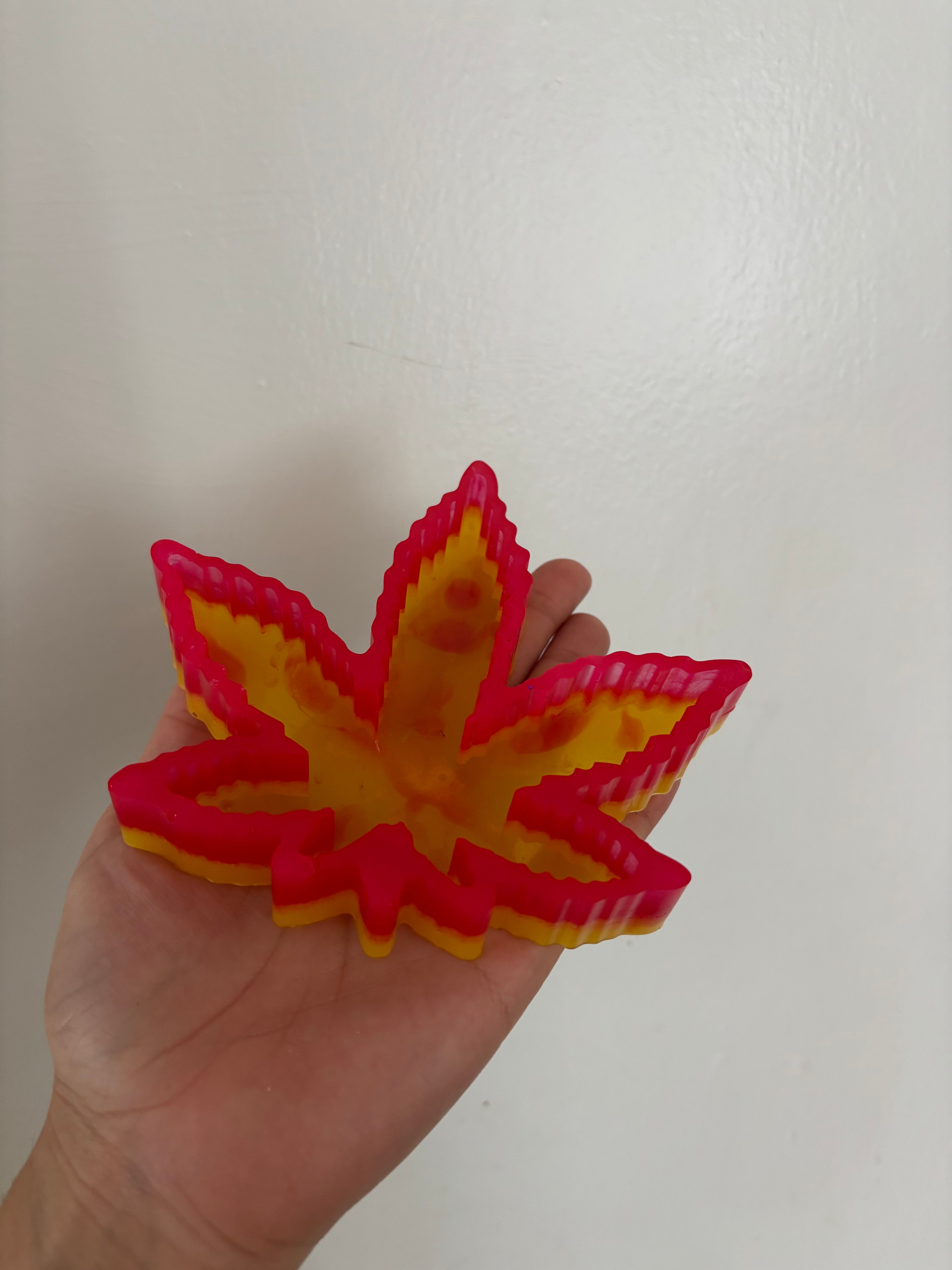 Custom pink and yellow ashtray