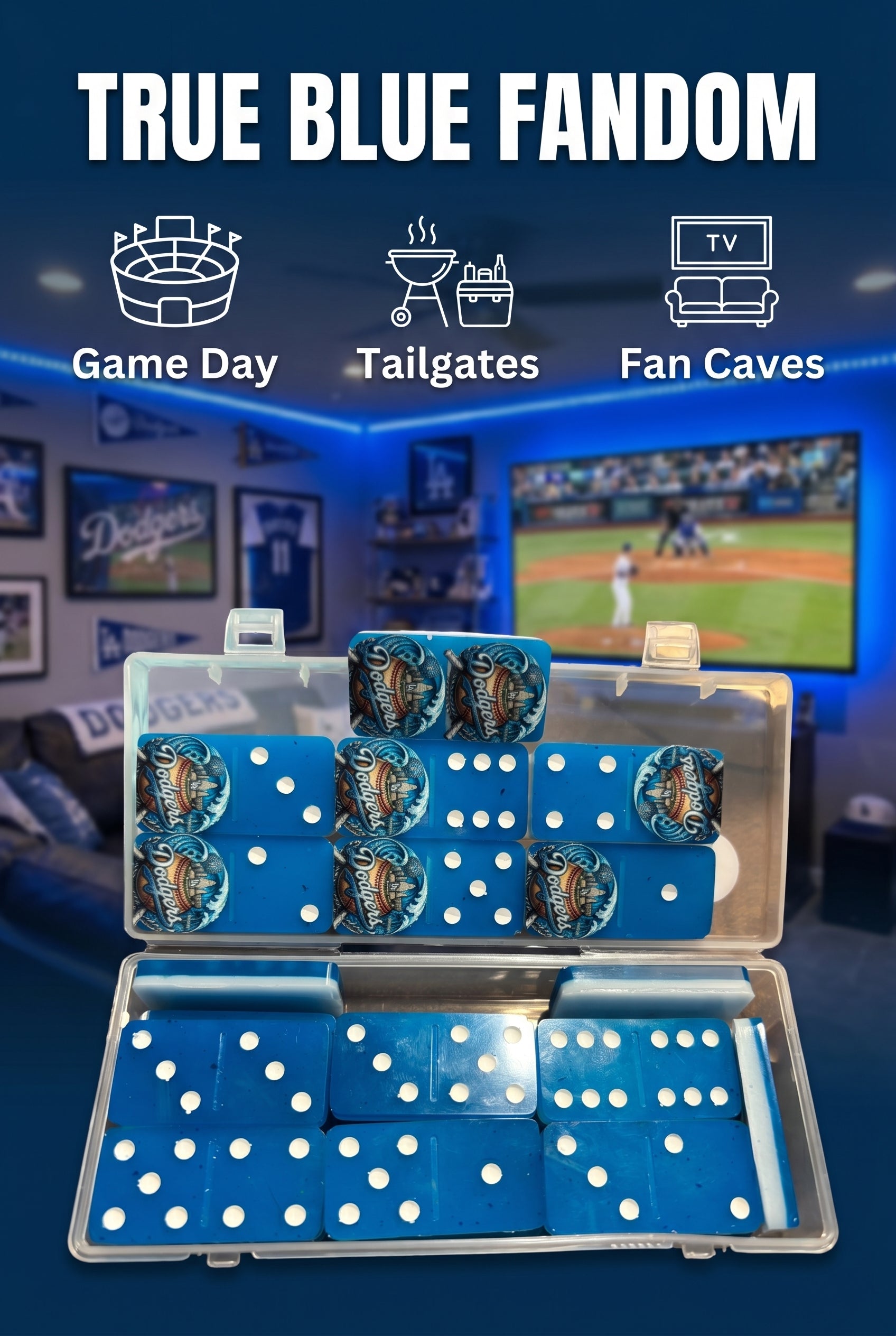Custom la dodgers dominos