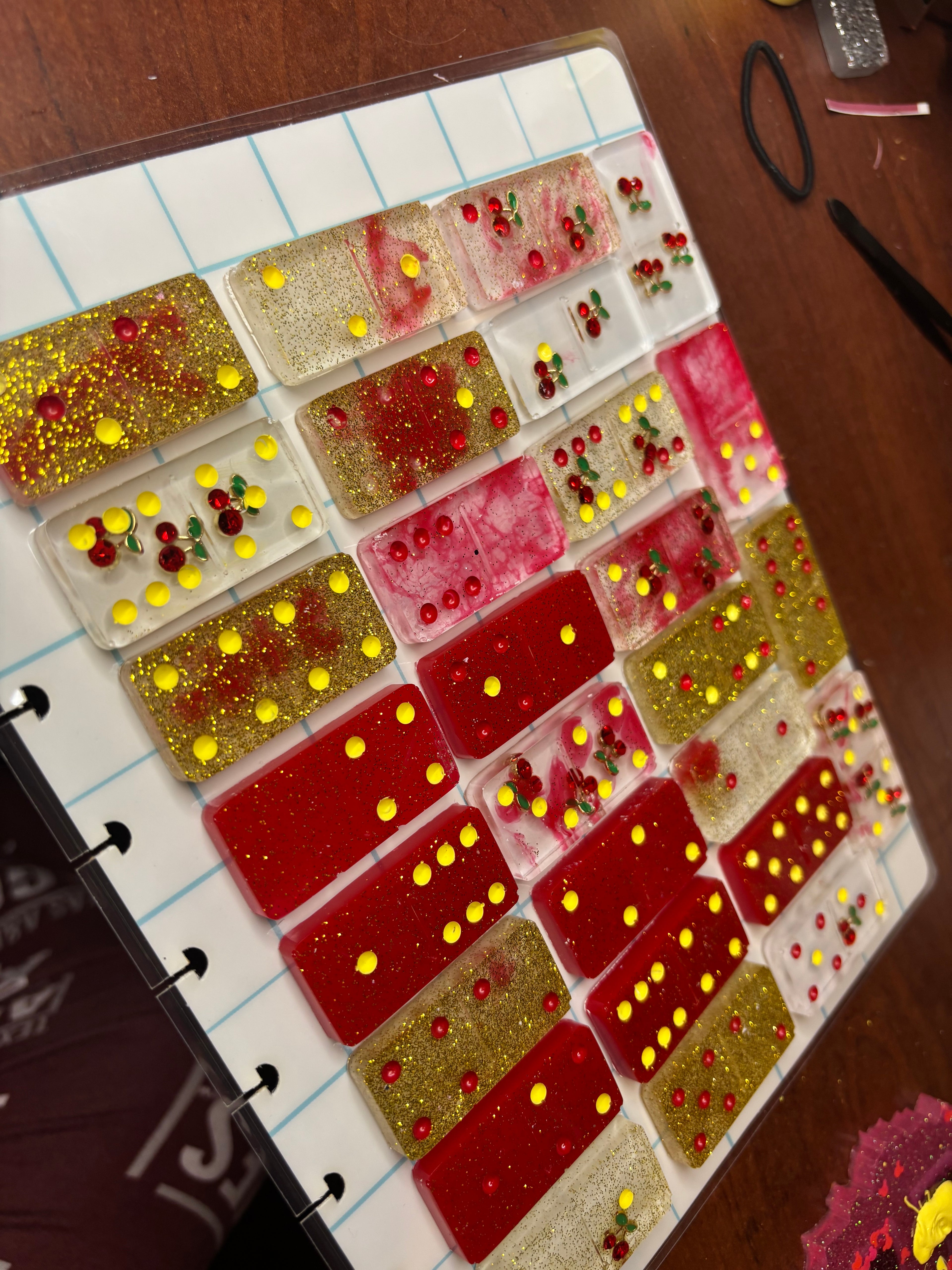 Gold cherry 🍒 domino set custom