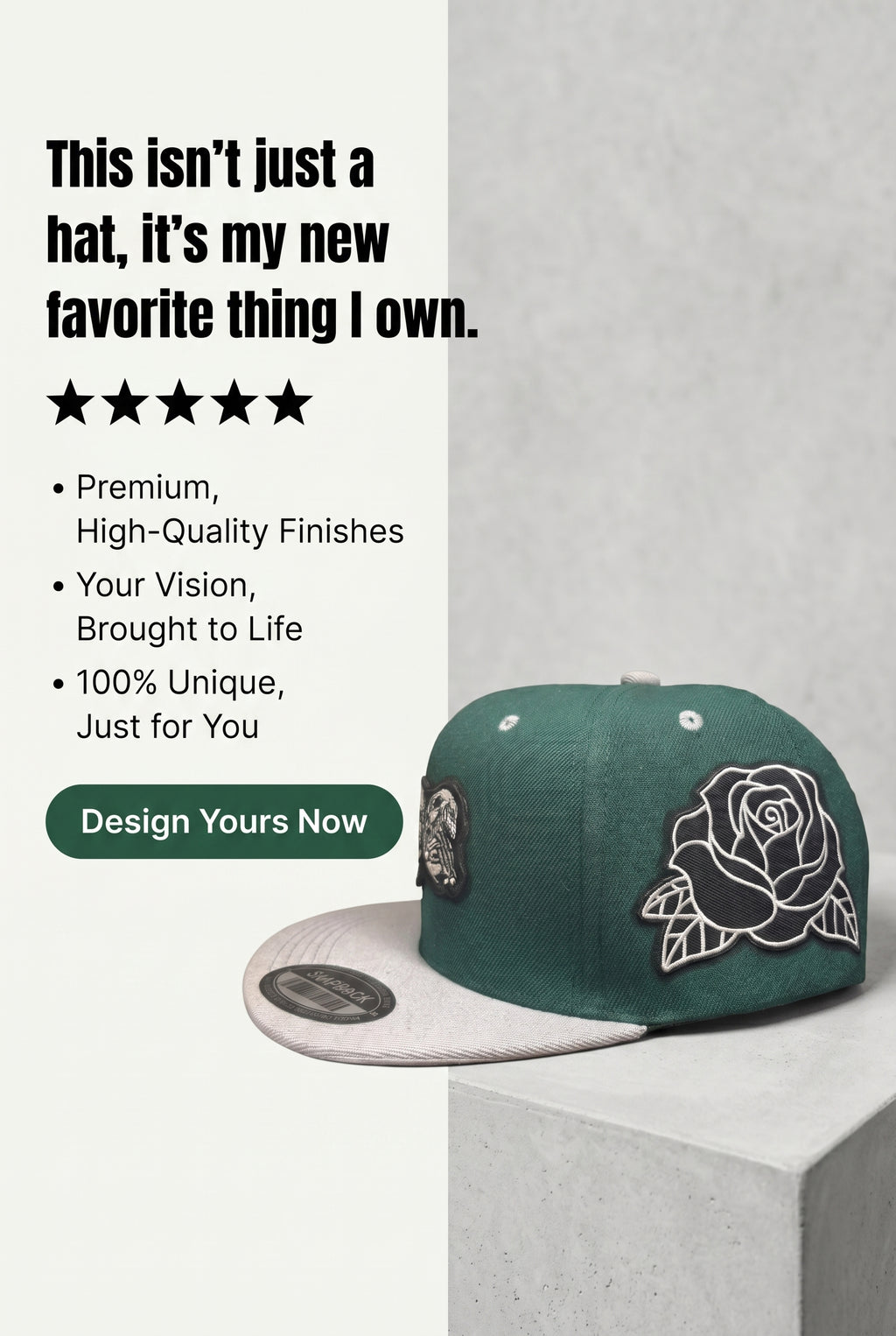Green skulls custom hat