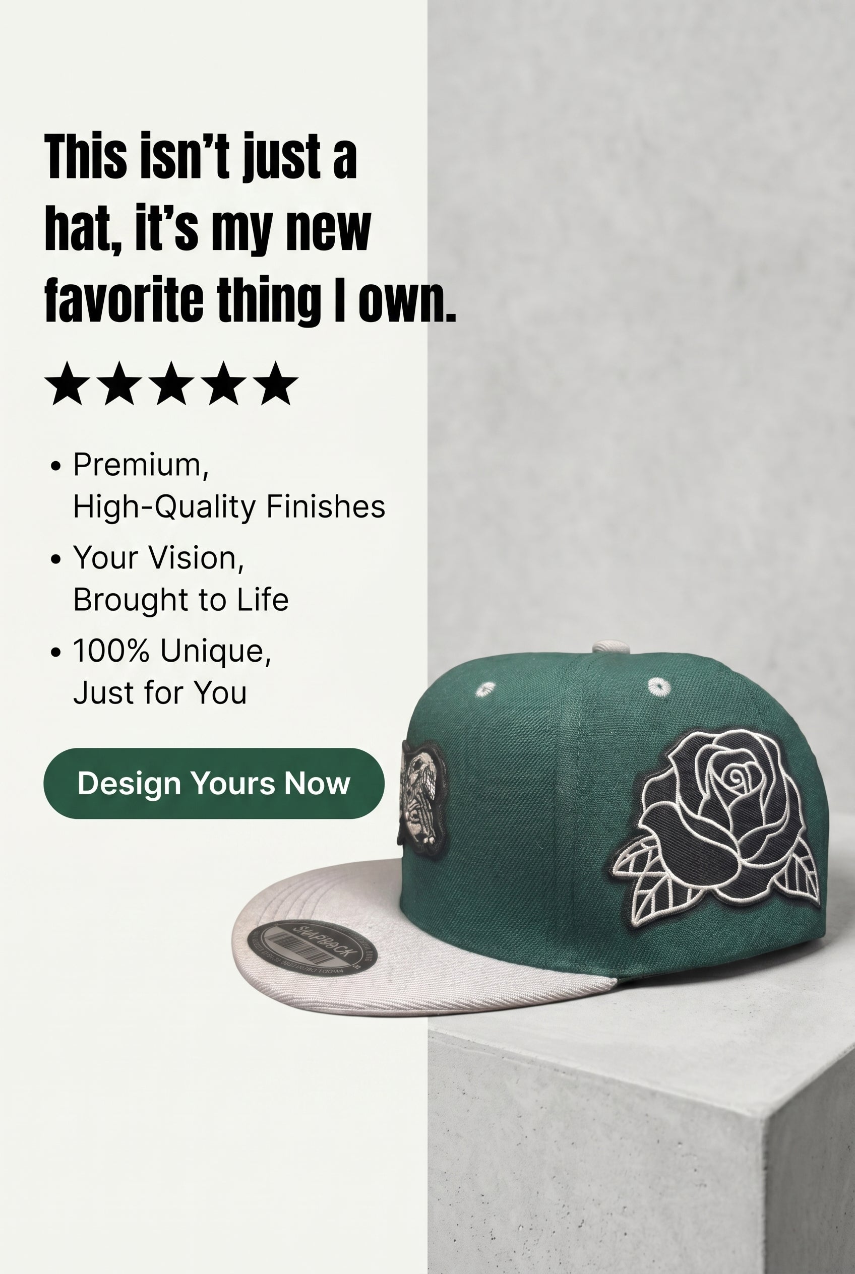Green skulls custom hat