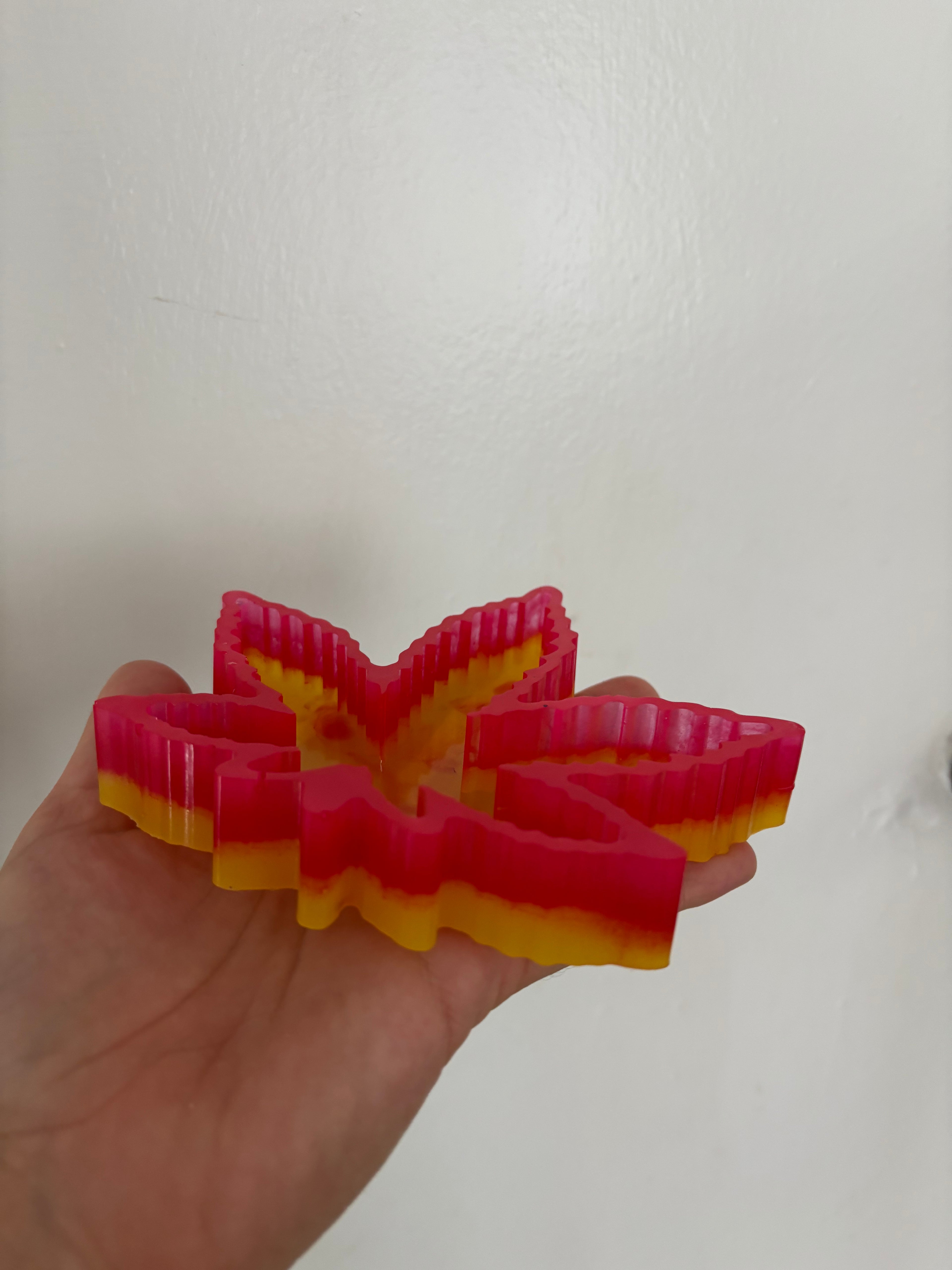 Custom pink and yellow ashtray