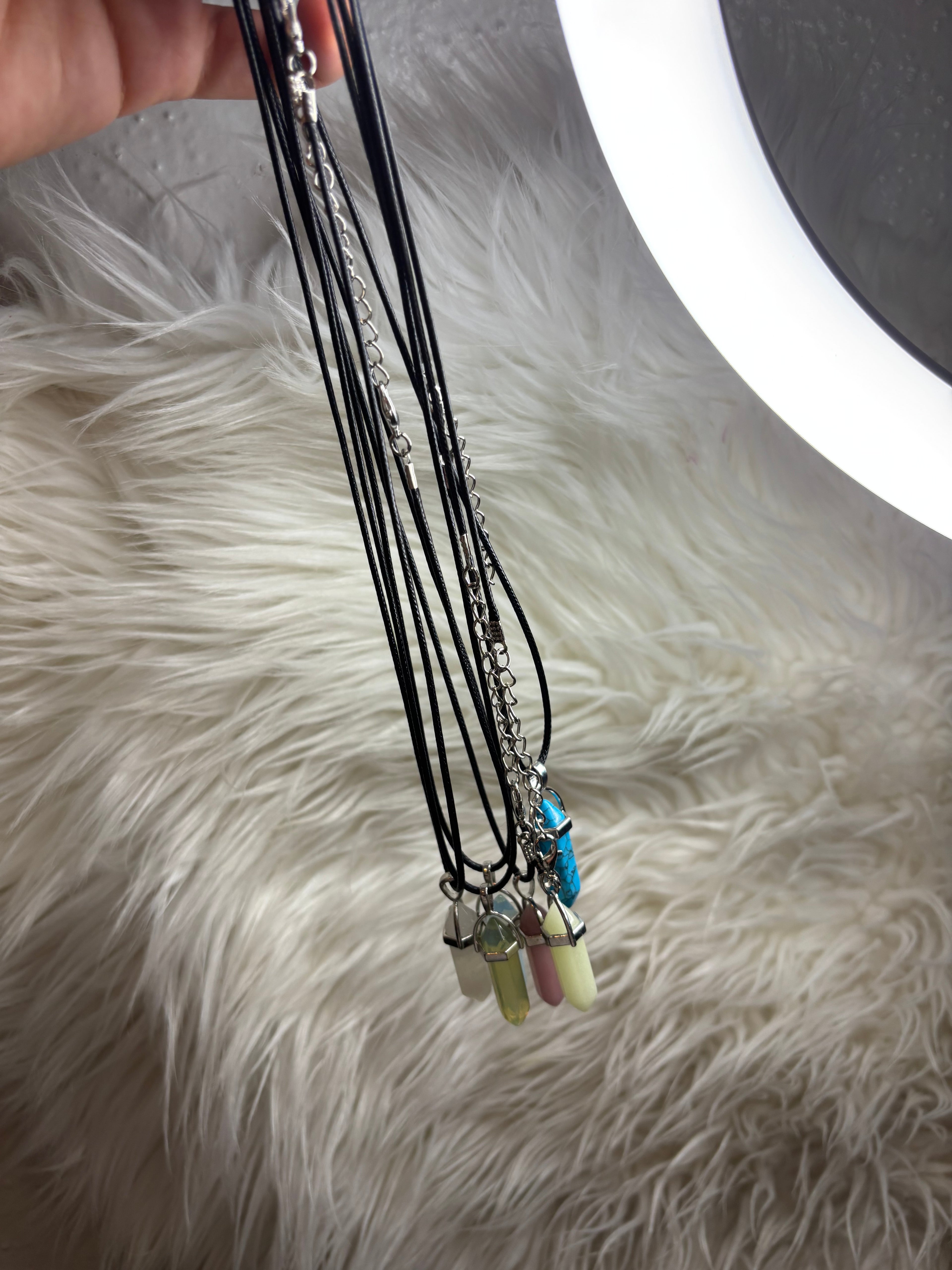 Random crystal necklace