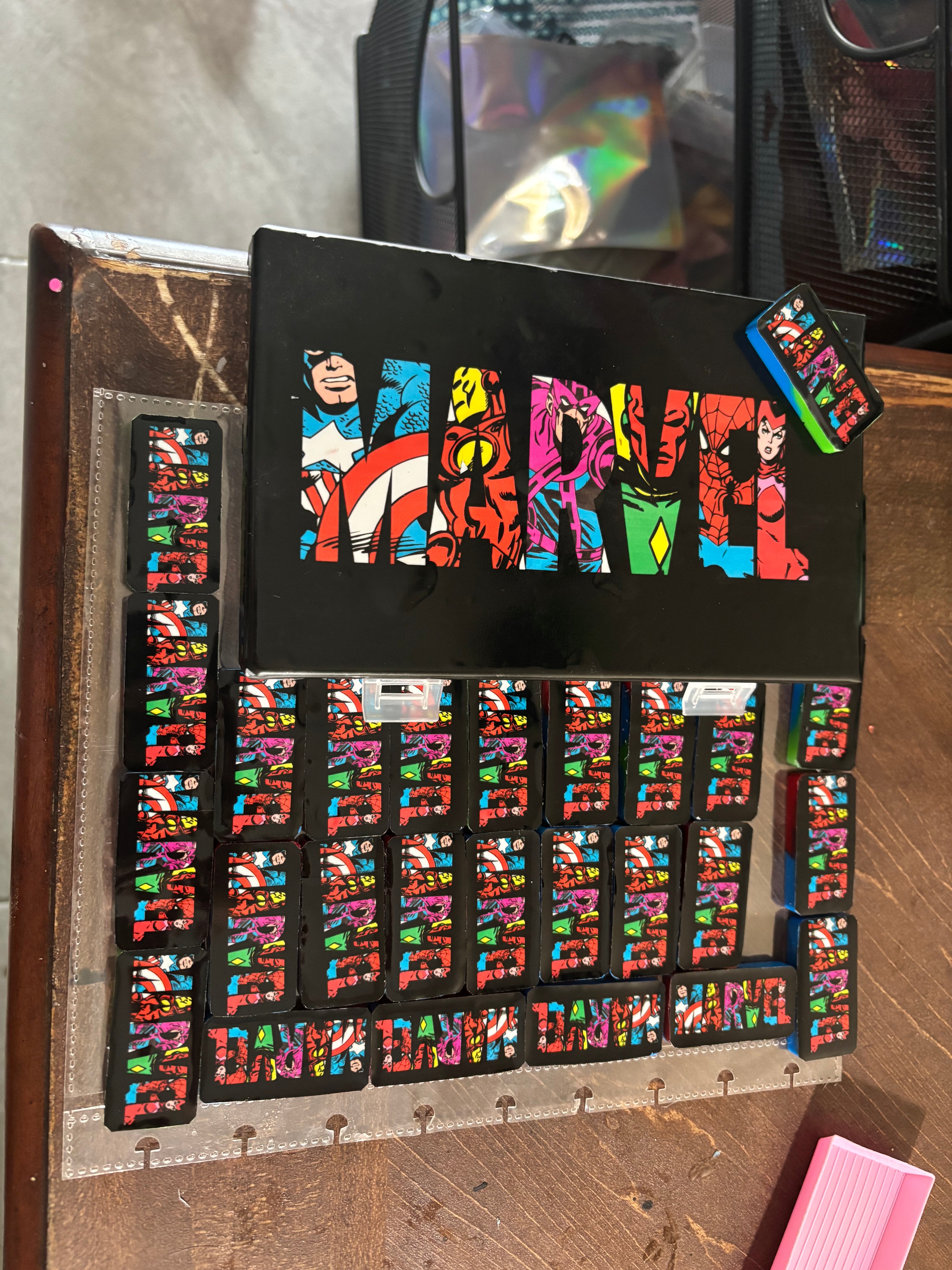 Custom marvel dominos and box