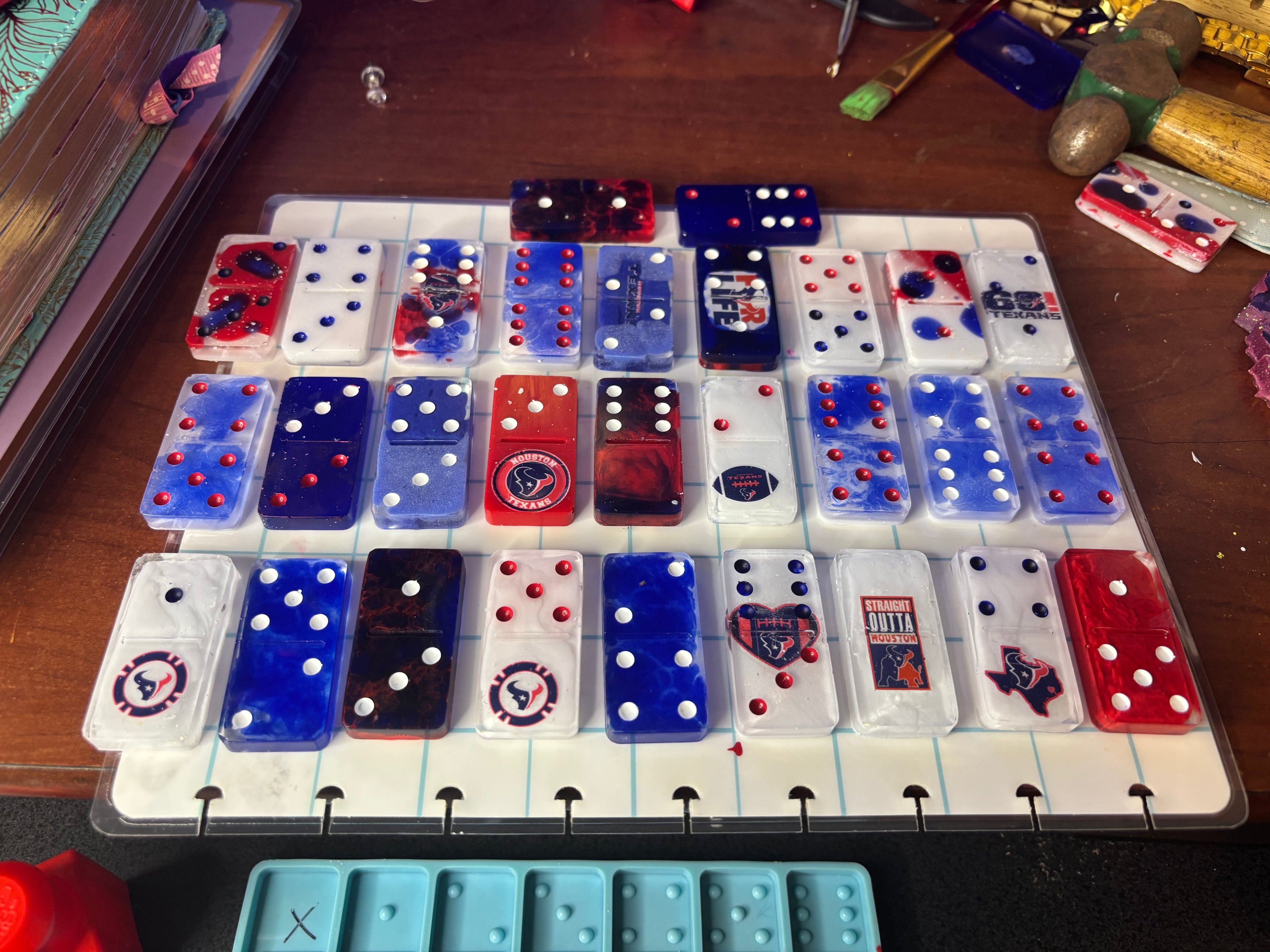 Texans dominos custom set